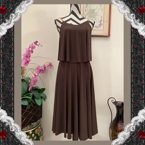 Michael Kors Gold Chain Cami Layer Brown Dress